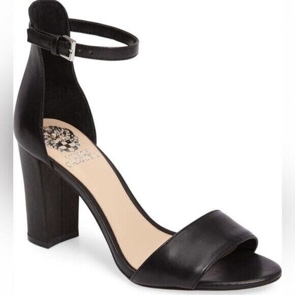Vince Camuto "Margry" black Block Heel Ankle Strap Women New Sandal - Picture 1 of 8